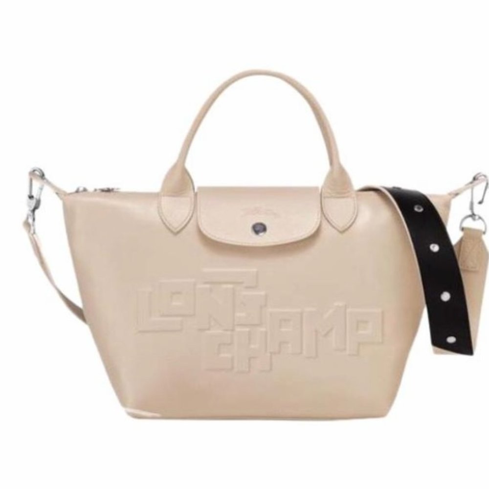 Longchamp Cream Leather Tote